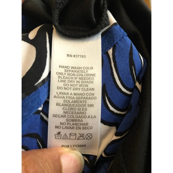 Laundry Shelli Segal Mini Dress V-Neck Size Small Short Above Knee Blue Summer - Picture 5 of 6